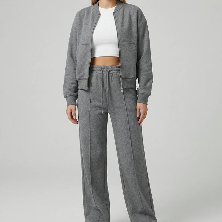 Vielseitiges Damen Hose & Jacke Set "Evie" für Freizeit, Büro & Abend. Gerader Schnitt, elegant.