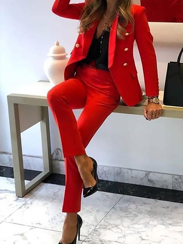 Elegante, gerade geschnittene Anzughose für Damen, Teil des Zweiteilers, ideal für Büro & Business.