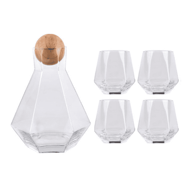 Edles Wasserkrug-Set, handgefertigt, mit passenden Gläsern und elegantem Serviertablett.