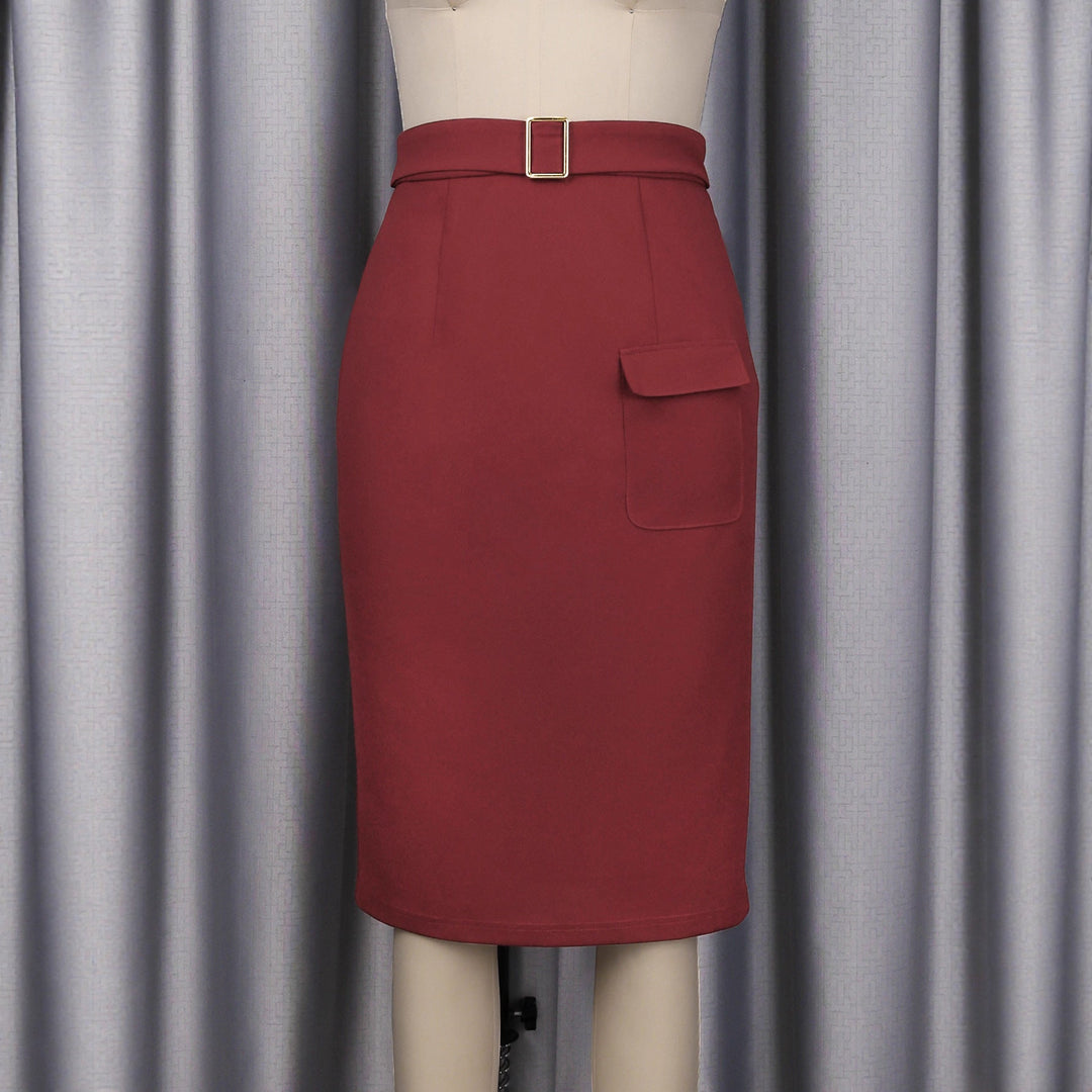 Klassischer, eleganter Damen Bleistiftrock mit Gürtel, tailliert und figurbetont für stilvolle Outfits.