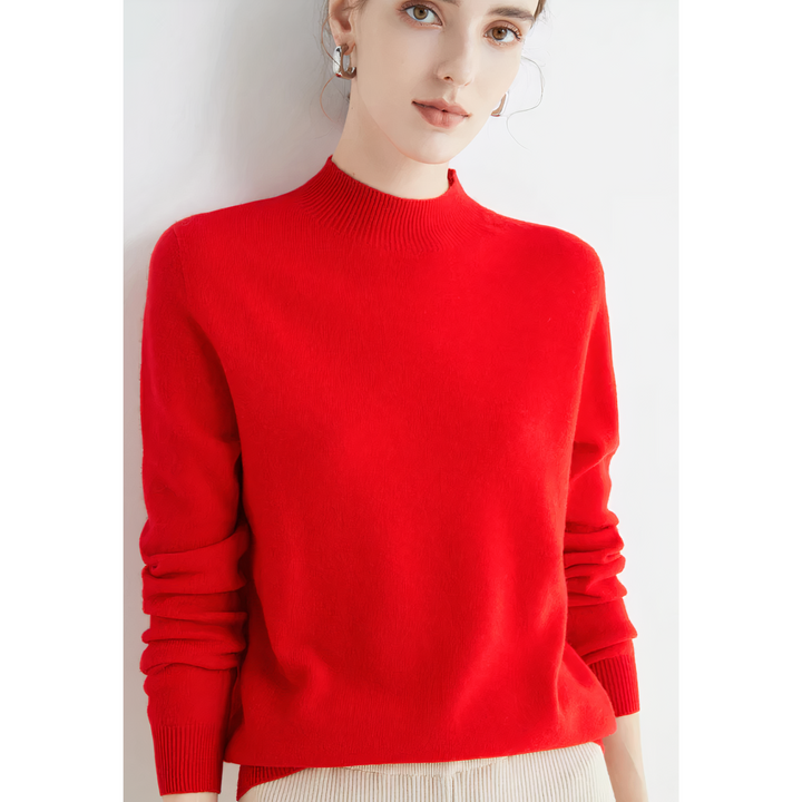 Eleganter, gemütlicher Damen Herbstpullover mit Rollkragen. Ideal für kühle Tage im Herbst & Winter.