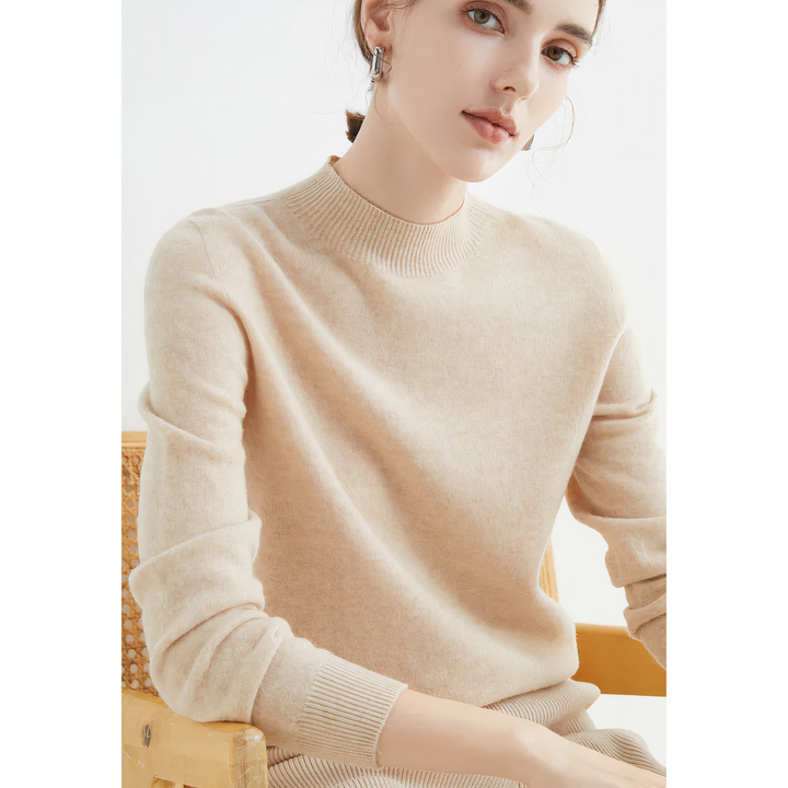 Modischer Damen Herbstpullover für kühle Tage. Eleganter Strickpullover mit Rollkragen, ideal für Freizeit.