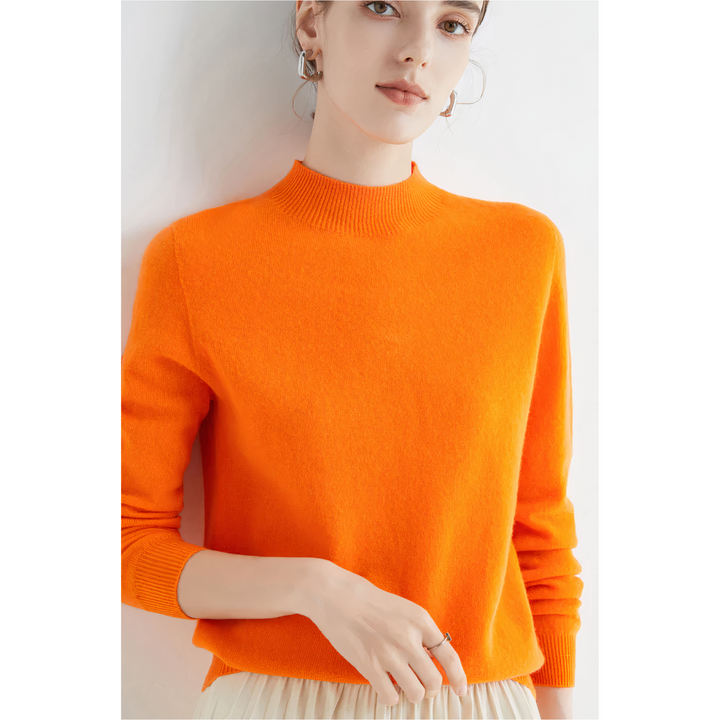 Extrem gemütlicher Damen Herbstpullover. Weicher Strickpullover mit Halshoherkragen für maximalen Komfort.