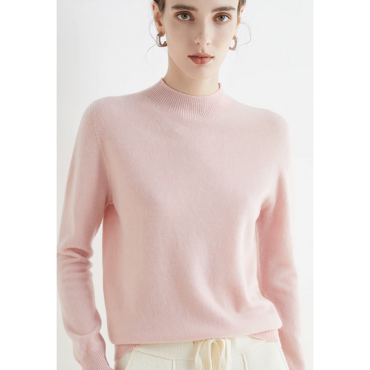 Klassischer Damen Herbstpullover. Eleganter, warmer Rollkragenpullover, perfekt für Damenmode im Herbst.
