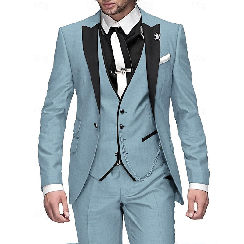 Komplettes Herren Anzug Set: Sakko, Weste & Hose. Ideal für Business, Hochzeiten und festliche Gelegenheiten, elegant.
