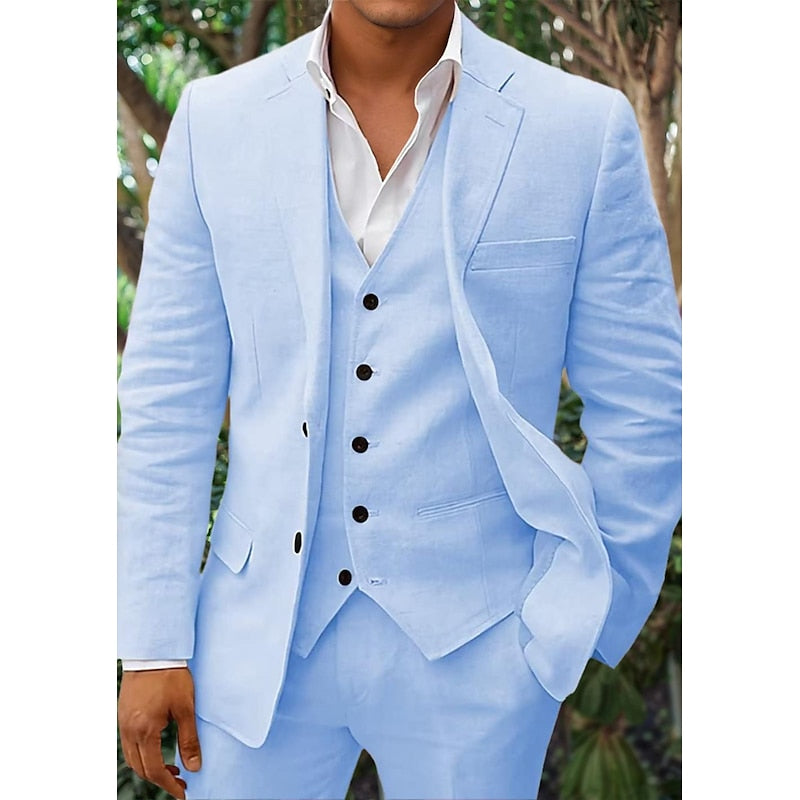 Eleganter Herren Dreiteiler Anzug: Blazer, Weste und Hose für Business und festliche Anlässe.