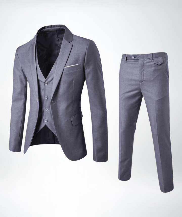 Hochwertiger Herren Dreiteiler Anzug, perfekt für Hochzeiten oder als elegantes Business-Outfit. Inkl. Weste.