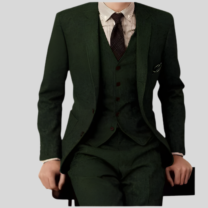 Stylischer Slim-Fit Anzug für Herren, dreiteilig, perfekt für Business, festliche Events und elegante Outfits.