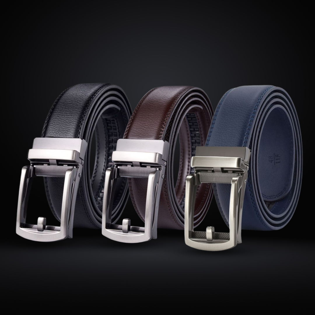 Herren-Gürtel "SnapFit Belt" mit automatischer Schnalle, schwarz, aus PU-Leder für präzisen Halt.