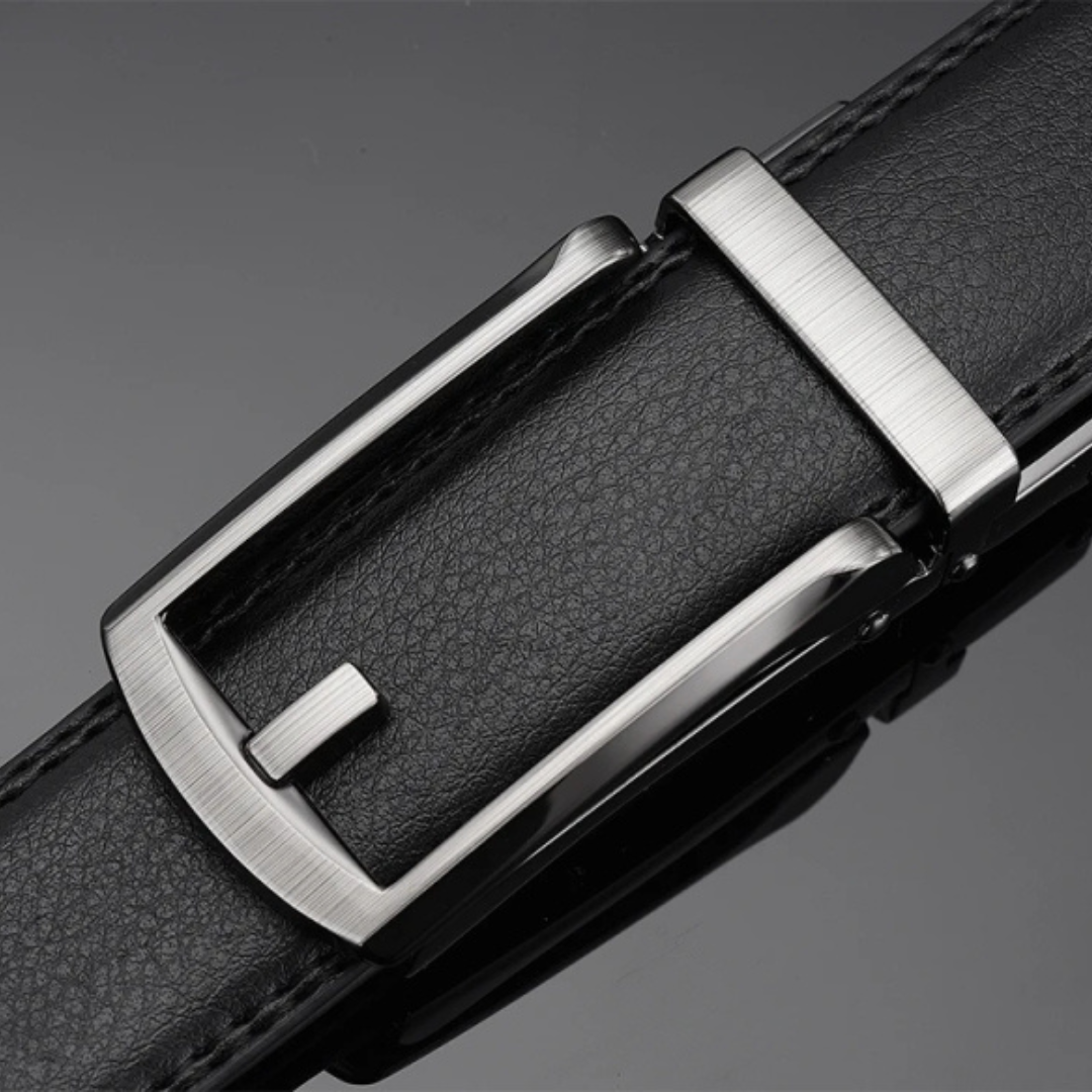 Eleganter schwarzer Herren-Gürtel mit automatischer Schnalle. Modisches PU-Leder Accessoire für jeden Anlass.