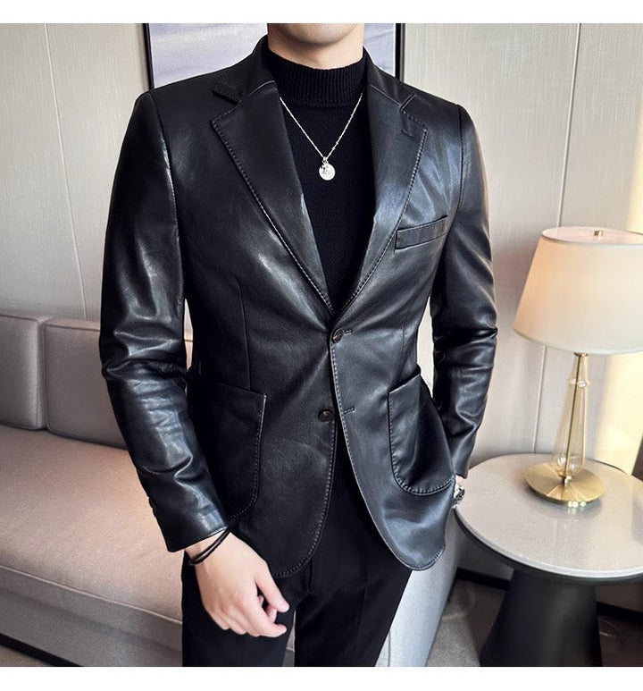 Eleganter Herren Lederblazer Maverik für stilvolle Business- und Freizeit-Outfits. Klassische Herrenjacke.