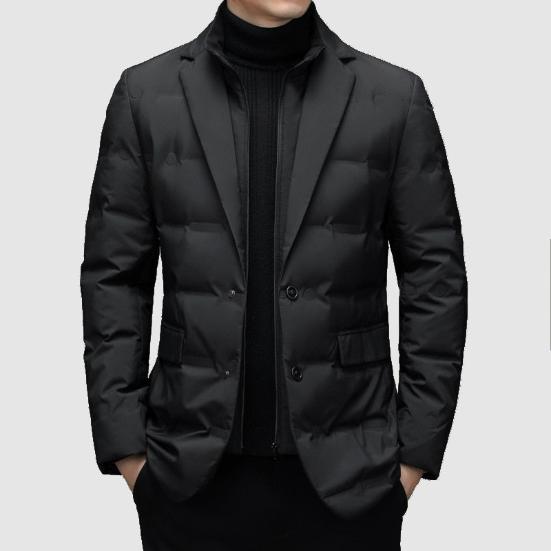 Eleganter Herren Parka in Schwarz. Stilvolle, warme Winterjacke für Männer, ideal für Freizeit & Business Casual.