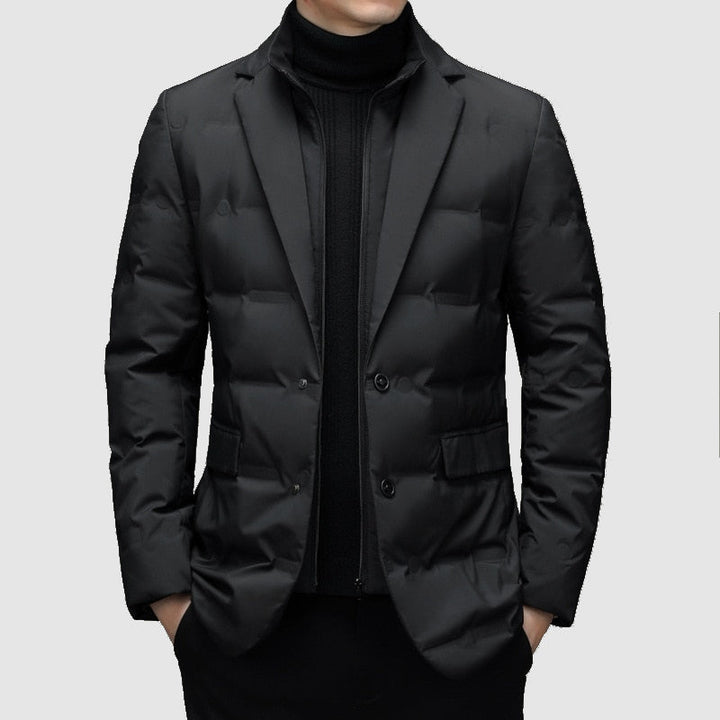 Eleganter Herren Parka in Schwarz. Stilvolle, warme Winterjacke für Männer, ideal für Freizeit & Business Casual.
