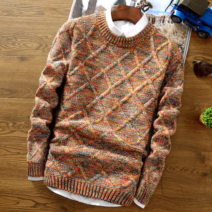 Einzigartiger bunter Herren Pullover; modisch & bequem für jede Gelegenheit.
