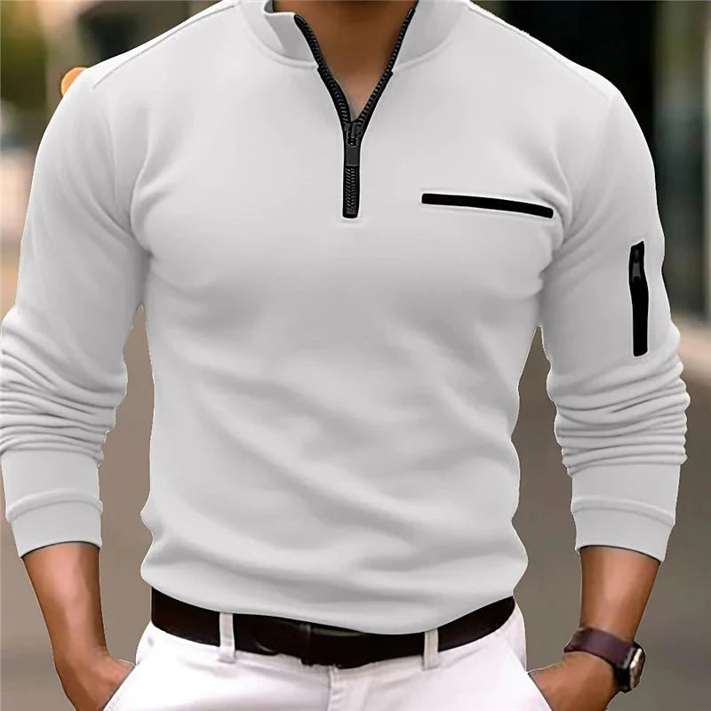 Stilvoller Herren-Sweater mit Viertelreißverschluss, perfekt für elegante Anlässe und lässige Freizeitlooks.