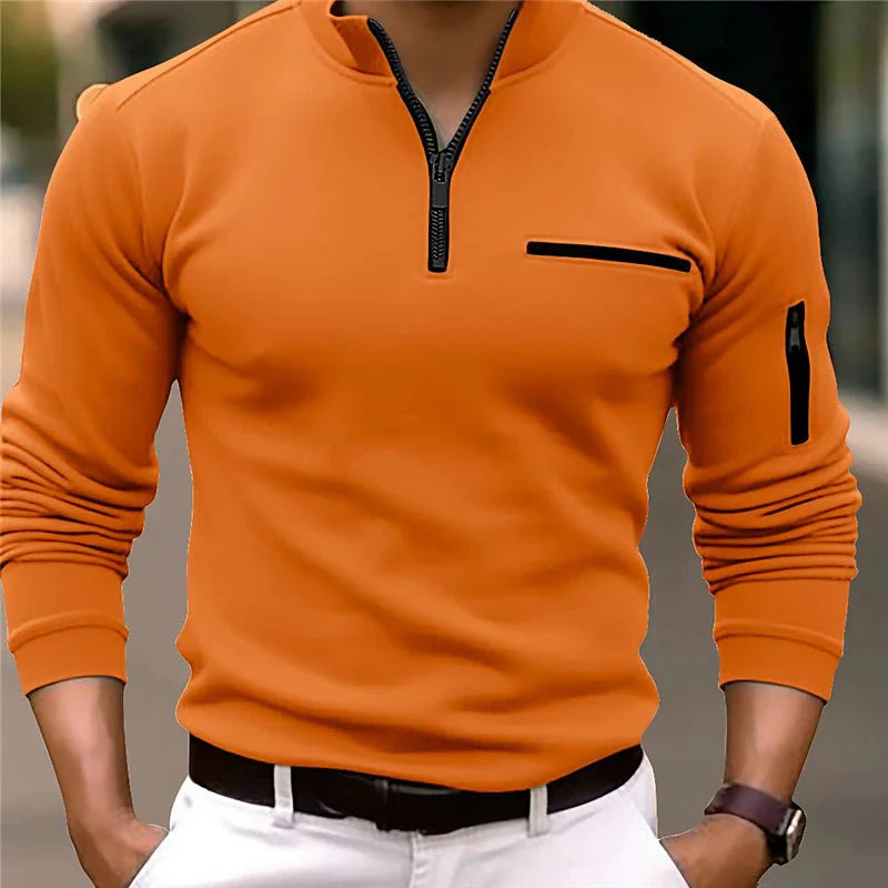 Vielseitiges Herren-Oberteil: Eleganter Pullover mit Reißverschluss, lässig und bequem für jede Gelegenheit.