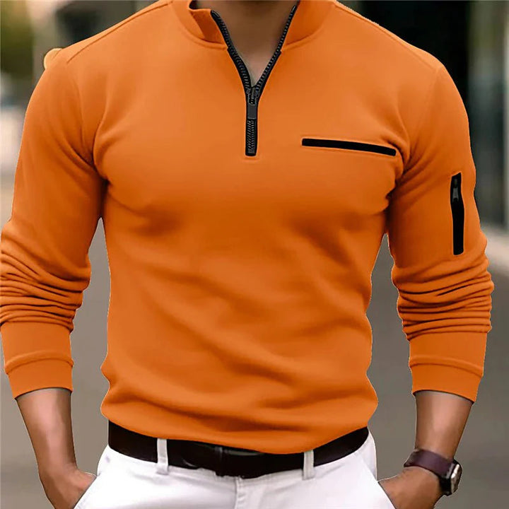Vielseitiges Herren-Oberteil: Eleganter Pullover mit Reißverschluss, lässig und bequem für jede Gelegenheit.