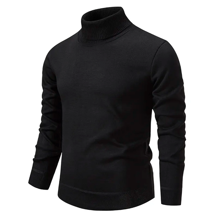 Weicher Herren Rollkragenpullover in Grau, komfortabel und warm, ein Basic für Herbst- und Wintermode.