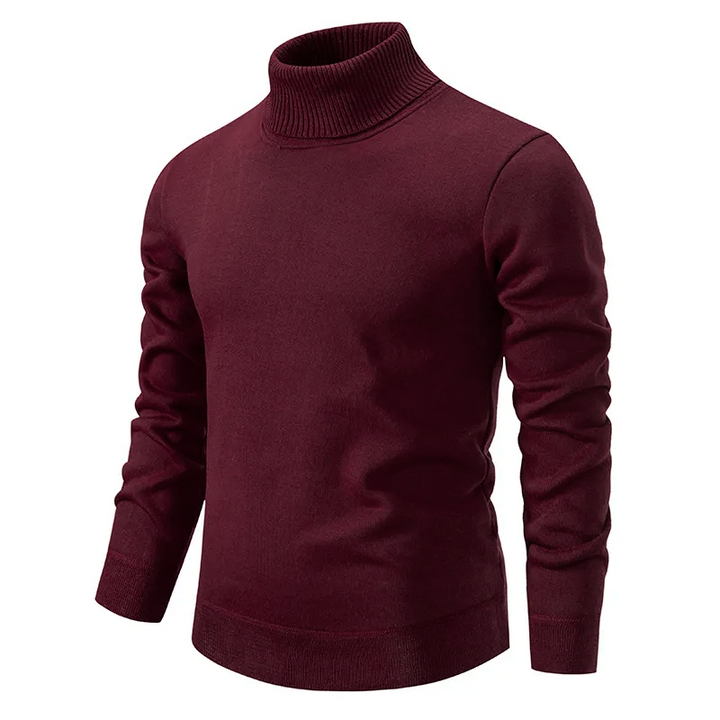 Hochwertiger Herren Rollkragenpullover in Basic-Farbe, langärmelig, für komfortable und modische Winterlooks.
