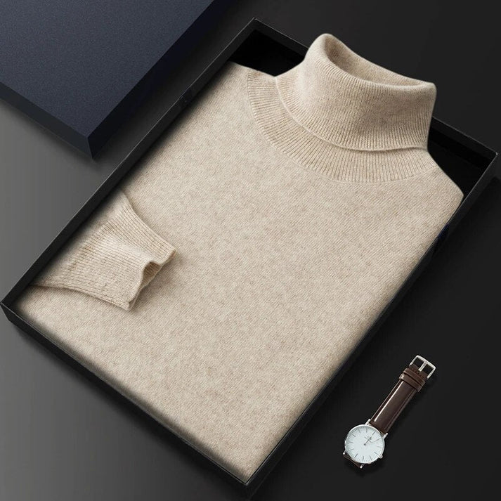 Vielseitiger Herren Rollkragenpullover, geeignet für Businessmode und entspannte Freizeit, maximaler Komfort.
