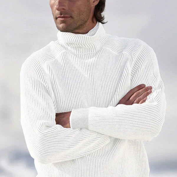 Klassischer Herren Rollkragenpullover, langarm und warm, für hohen Komfort in Freizeit und Büro.