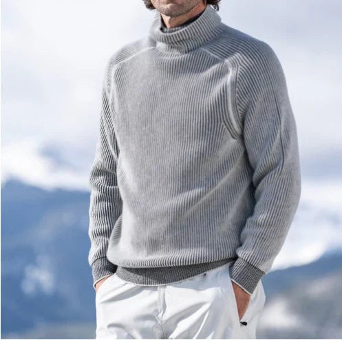 Stilvoller Herren Rollkragenpullover, vielseitig für Business und Casual, warme Wintermode.