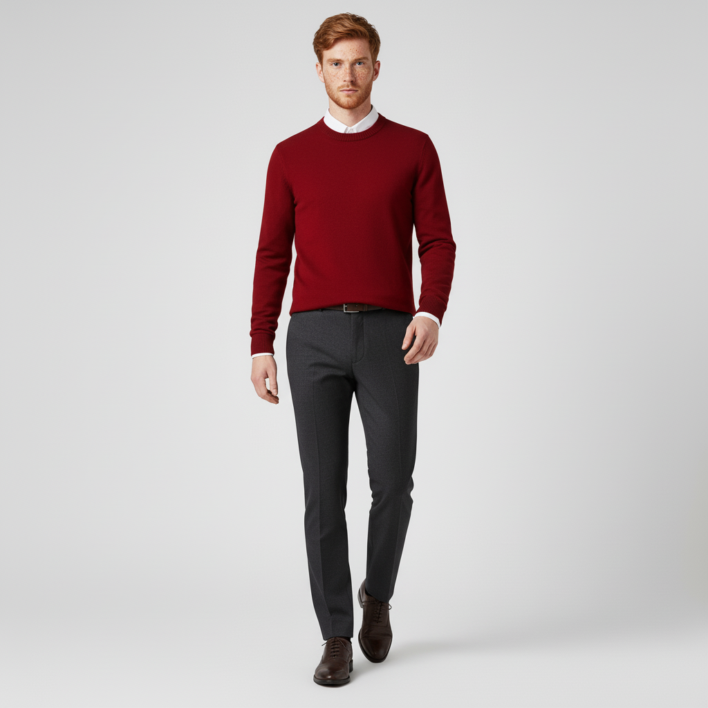 Schwarzer Herren Rundhals-Pullover, vielseitiger Strick für elegante Freizeit- & Business-Looks.
