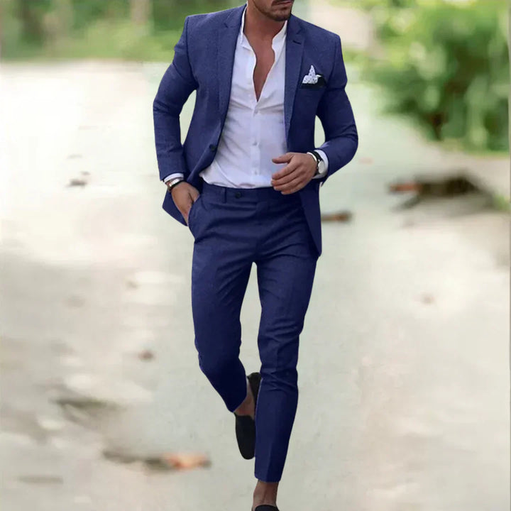 Eleganter Herren Slim Fit Sommeranzug, 2-teilig, ideal für Business, Hochzeit & Freizeit. Modern & stylisch.