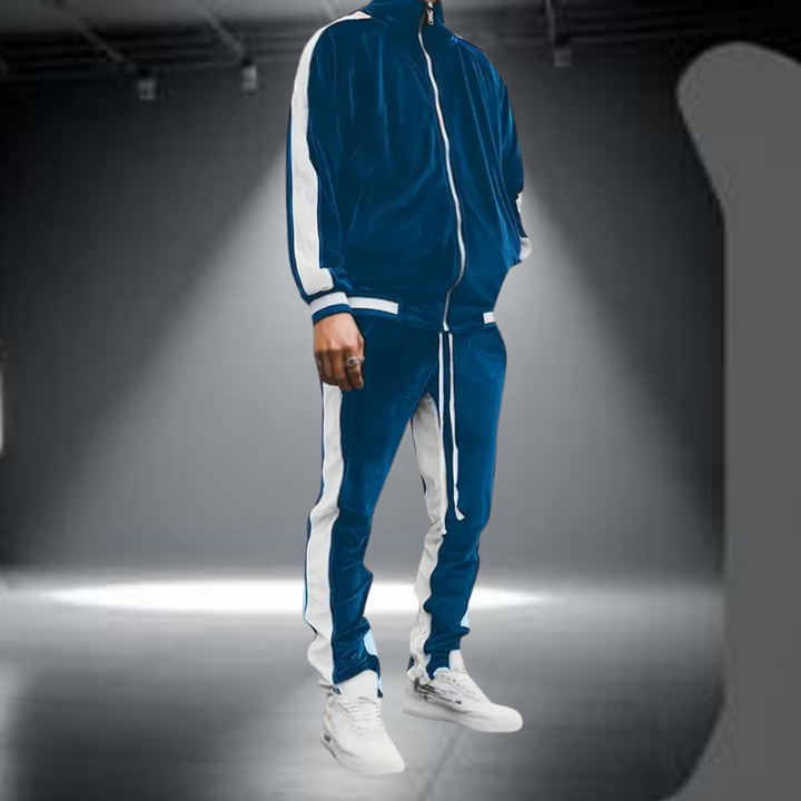 Eleganter Herren Trainingsanzug mit Reißverschluss für Komfort & Stil. Ideal für Freizeit & Sport.