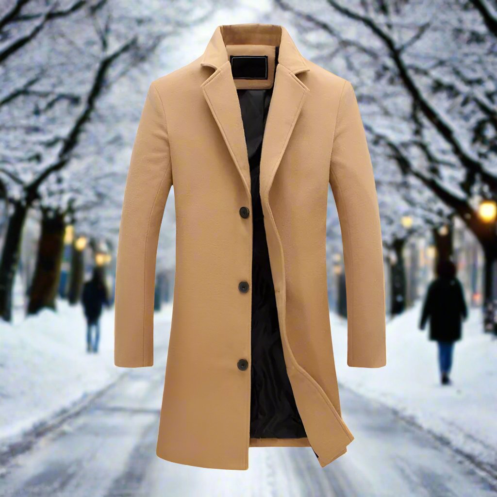Eleganter Herren-Wintermantel, warm und stilvoll für Business und Freizeit. Perfekter Kälteschutz im Winter.