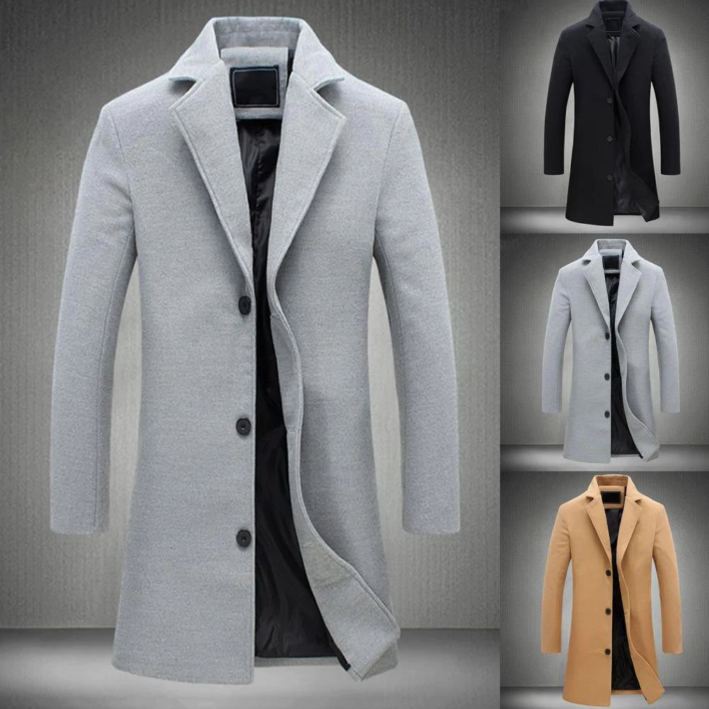 Hochwertiger Herren-Wintermantel, warm, elegant und robust. Ideale Wintermode für Herren, bester Kälteschutz.