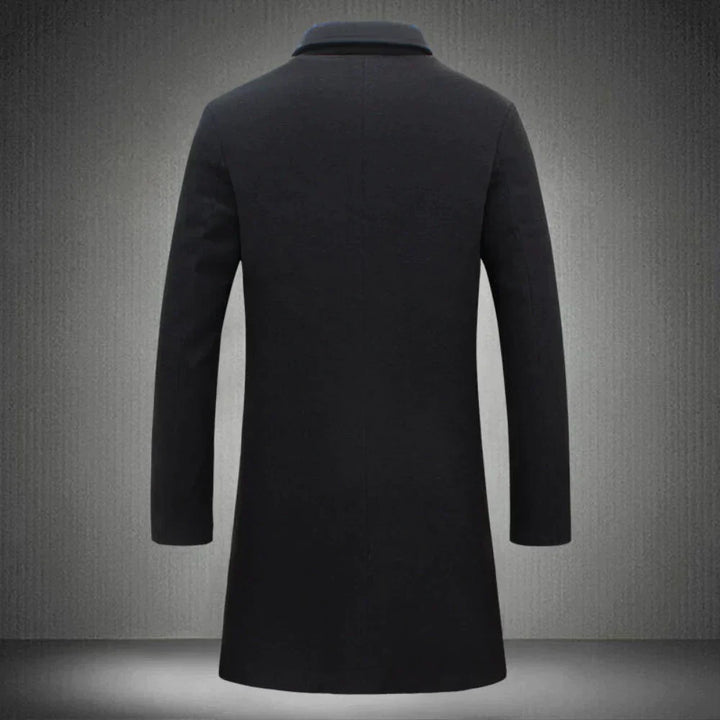 Warmer Herren Business Mantel, langer Wintermantel für kalte Tage. Moderner Overcoat, ideal für die Fallmode.