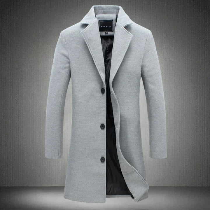 Modischer Herren Wintermantel, warmer und bequemer Overcoat für den stilvollen Auftritt in der Herbst- und Winterzeit.