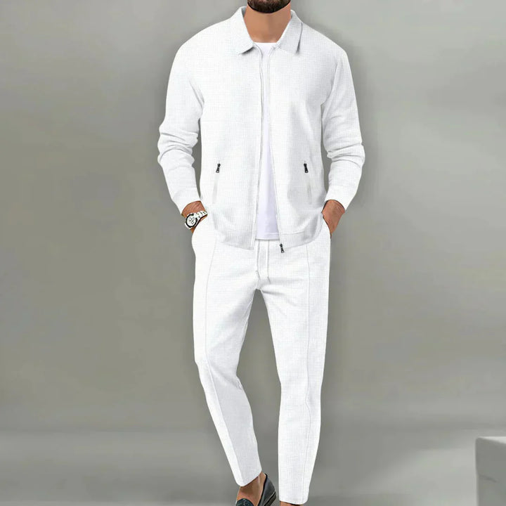 Klassische Herren Anzugshose und passender Blazer, Teil eines eleganten Zweiteilers für Business Casual Outfits.