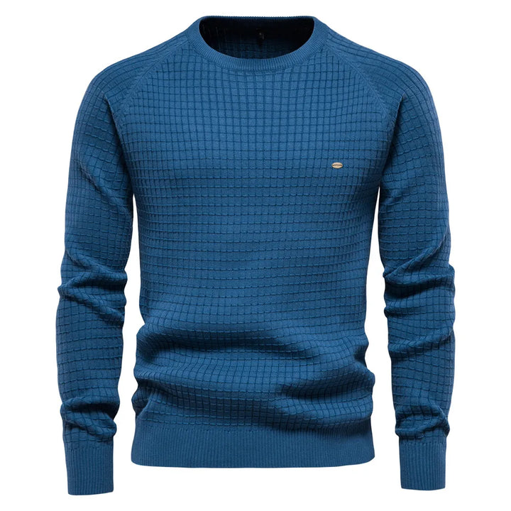 Eleganter Herrenpullover mit Rundhalsausschnitt für stilvolle Business- und Freizeitlooks im Herbst.