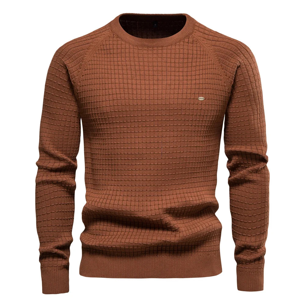Herren Crewneck Pullover, stilvoller Strickpullover für Männer. Perfekt für elegante Herbst- und Winteroutfits.