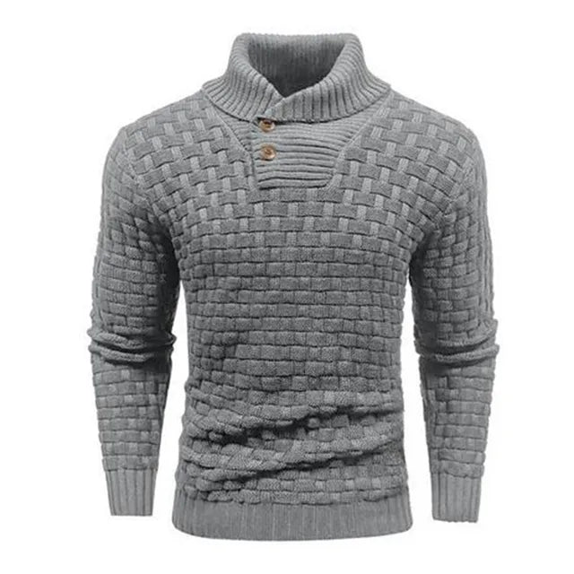 Trendiger Herren Schalkragen-Strickpullover "Lenny" mit ansprechendem Strukturmuster.
