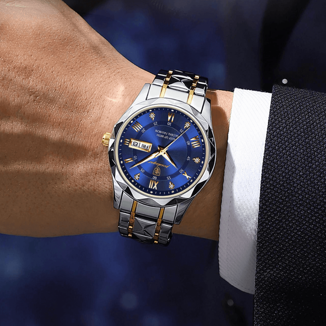 Edle Herrenuhr mit robustem Gehäuse & präzisem Quarzwerk. Ideales Männer Accessoire & Geschenk.
