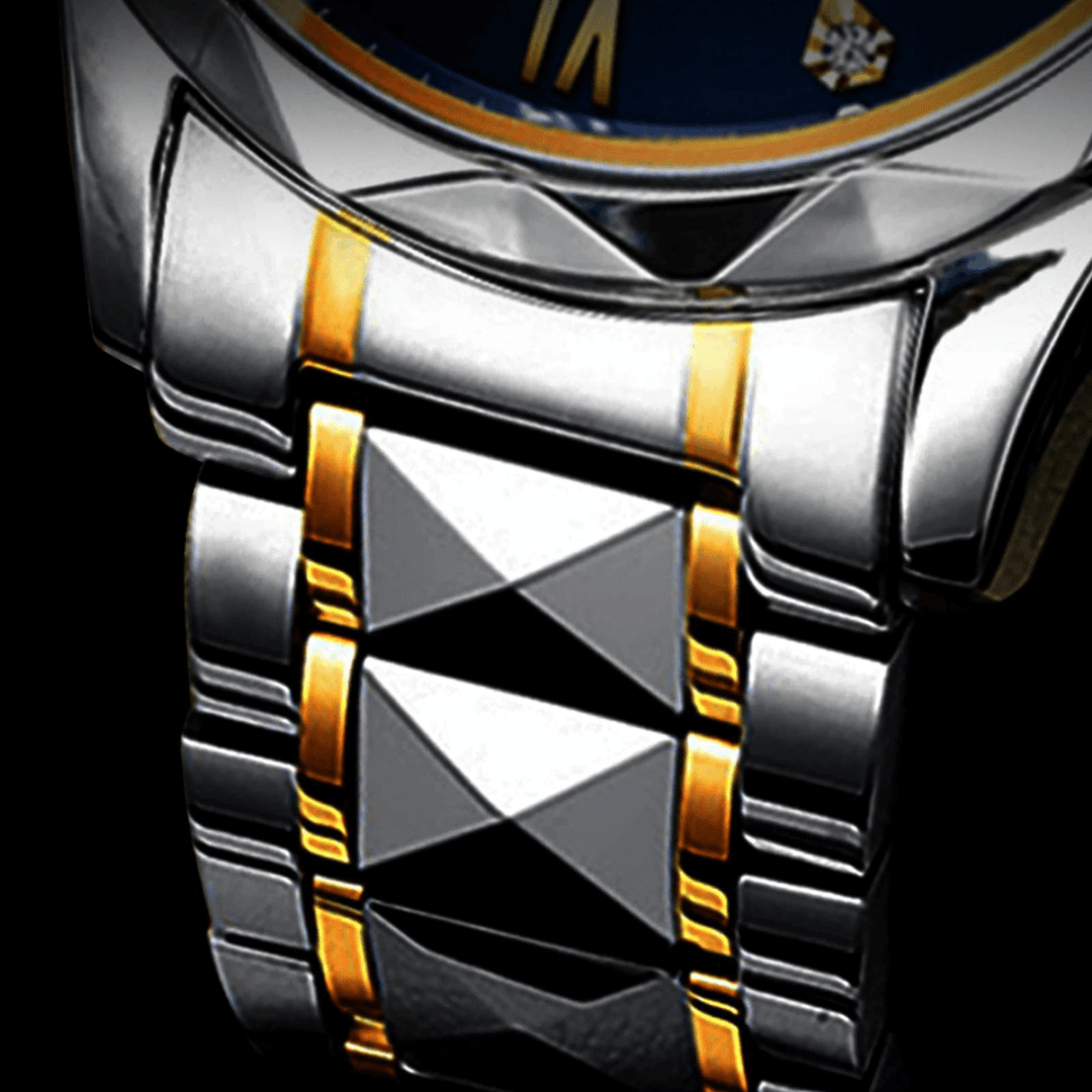 Präzise Herrenuhr mit Quarzwerk, Datumsanzeige und Leuchtzeigern. Zuverlässiger Zeitmesser für Männer.