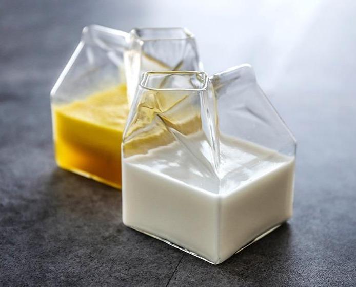 Eleganter Glas Latte Becher (pw260515), handgemacht, robustes Trinkglas für Kaffee & Tee.
