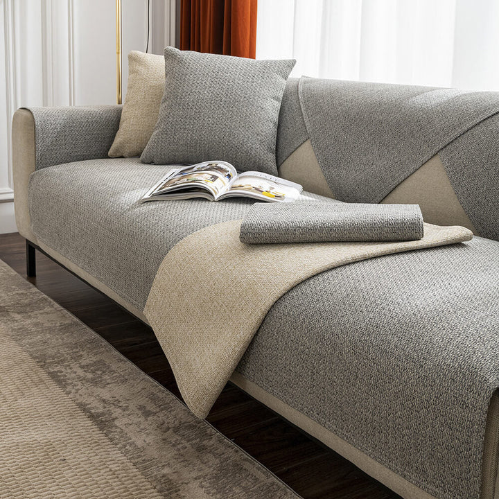 Hochwertiger Leinen Couchbezug in einfarbigem Design, pflegeleicht & strapazierfähig.