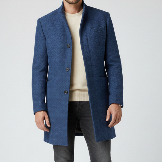 Eleganter minimalistischer Herren Einreihiger Mantel Michael, ideal für Business & formelle Anlässe.