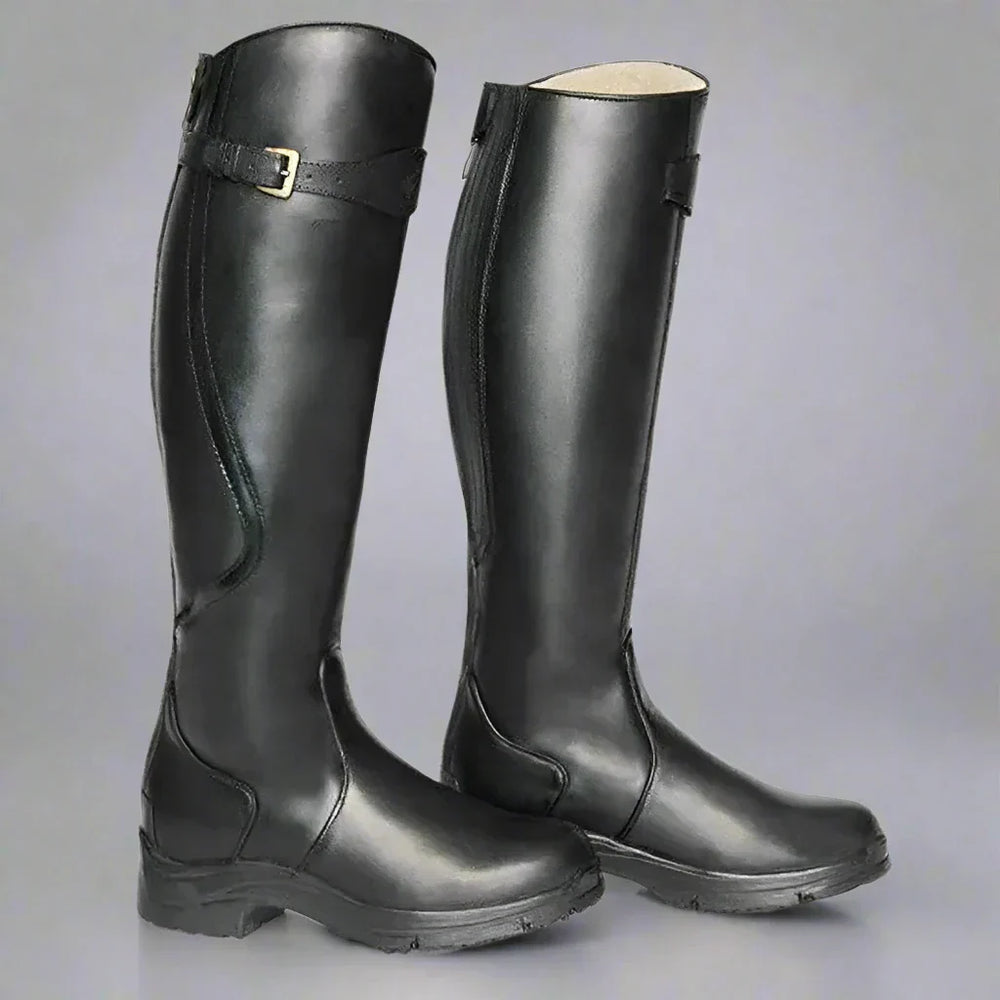 Kniehoher, bequemer Damen Reitstiefel Sofia, orthopädisch, perfekt für Reiterinnen.