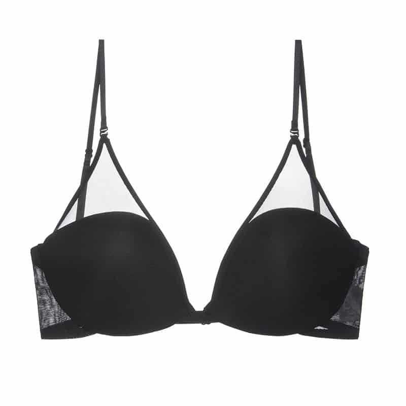 Komfortabler Damen BH, rückenfrei und bügellos, mit transparentem Tüll für leichte Sommerkleider.