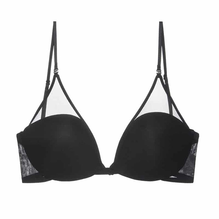 Komfortabler Damen BH, rückenfrei und bügellos, mit transparentem Tüll für leichte Sommerkleider.