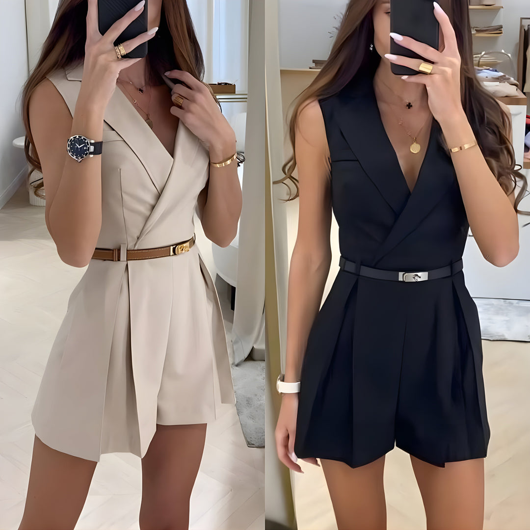 Chicer Damen Jumpsuit, figurbetont und bequem, der perfekte ärmellose Einteiler für festliche Anlässe und Freizeit.