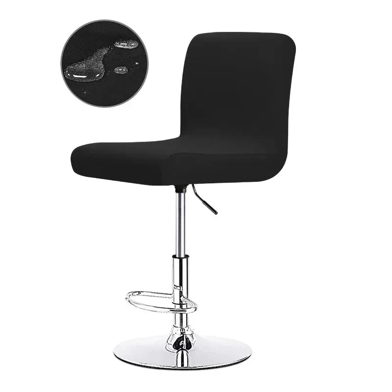 Eleganter Stretch Barstuhlbezug in Grau für modernen Barhocker, schützt & dekoriert Ihr Zuhause.