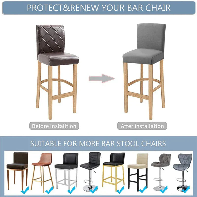 Waschbarer Stretchbezug für Barstühle, atmungsaktiv, universal passend, ideal für Familien.