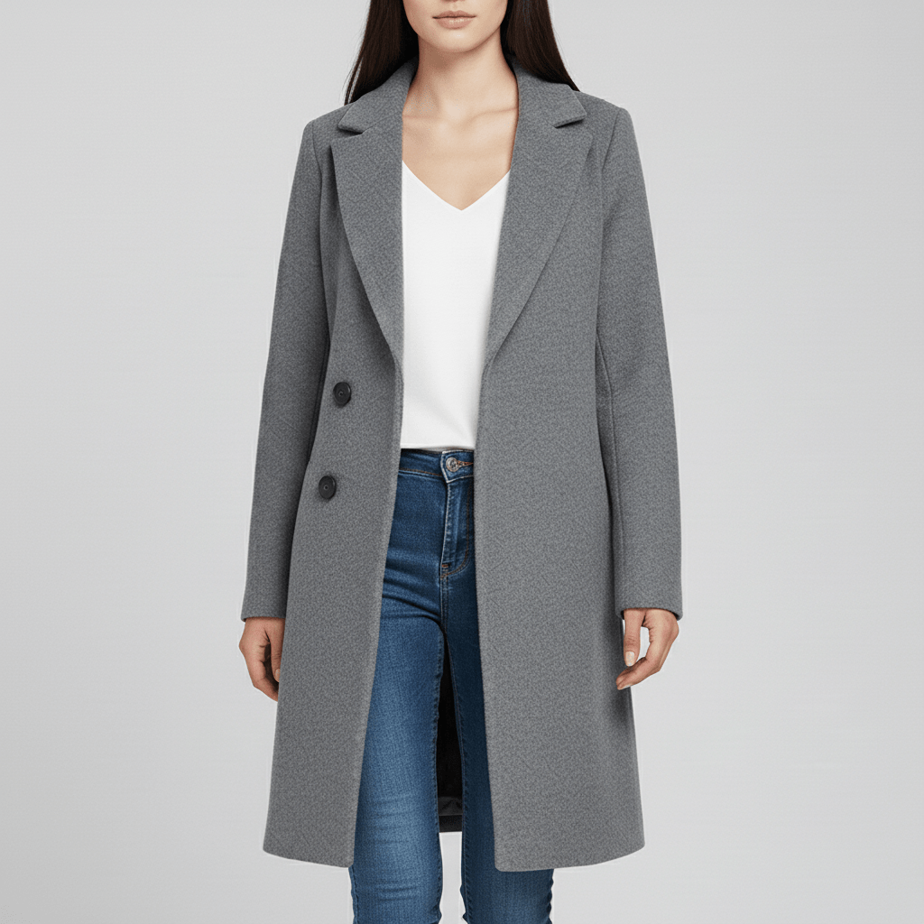 Damen Longline Mantel "Kiara", tailliert, elegant & klassisch, mit Knopfleiste für einen schicken Auftritt.