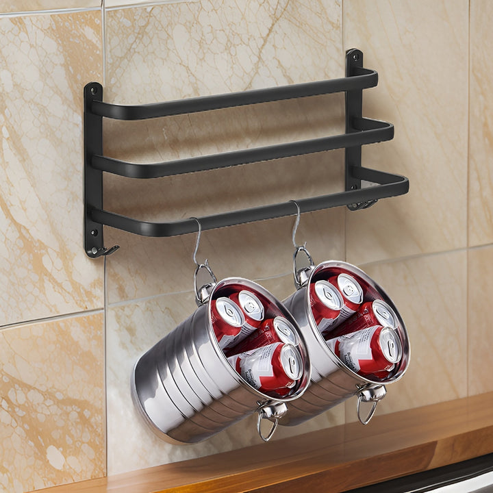 Moderner, rostfreier Aluminium Handtuchhalter für die Wand, 2-stufig, stilvolle Badezimmer-Ordnung.
